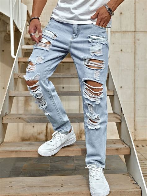 Mens Ripped Jeans .